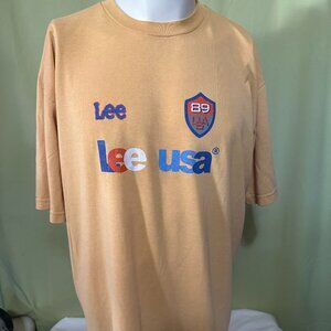 Vintage Lee 89 USA #10 Men's Yellow T Shirt Size XL Cotton Soccer